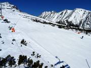The slopes in Štrbské Pleso are groomed every evening.