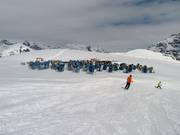 The snow cannons wait for the next job