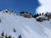 Steep terrain at the Sugarloaf chairlift