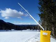 Snow-making lance in the ski resort of Carezza