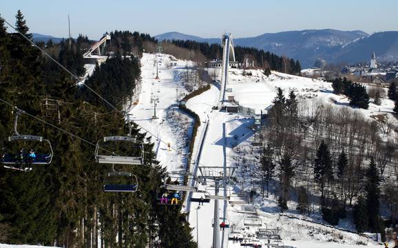 Biggest ski resort in the Central Uplands of Germany (Deutsche Mittelgebirge) – ski resort Winterberg (Skiliftkarussell)
