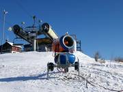 Snowmaking in the Pleßberg (Plešivec) ski area