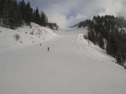 Red slope at the Mauritz double chairlift