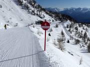 Slope marking in the ski resort of Pejo
