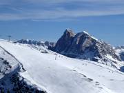 The Plose ski area in front of the Peitlerkofel