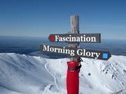 Slope signage in the Mt. Hutt ski area