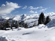 View from the mountain station towards the Dolomites