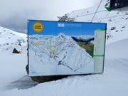 Piste map in the ski resort of The Remarkables