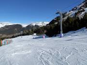 Practice slope at the Robellóns four-seater chairlift