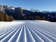 Wide and ideally prepared slope in the ski resort of Civetta