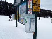 Trash bins in the ski area