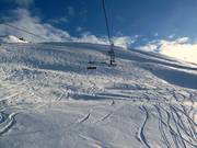 Off-piste terrain at Jatz Quattro