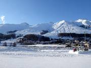 View of the ski resort of Zuoz from the Nordic Center Sur En
