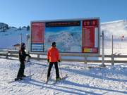 Information board at the mountain station of the Kapellen 8-person chairlift