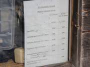 Price information at the ticket counter