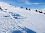 Even in the afternoon, the slope is still in optimal condition.