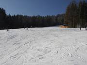 View of the groomed slope