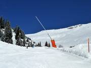 Snowmaking with lances in Laax