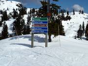 Slope signage in the Mount Seymour ski area