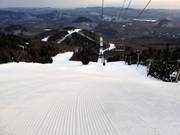 Perfectly groomed slope in the Tremblant ski area