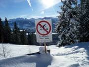 Skiing is prohibited in woodland areas