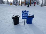 Trash cans at the mountain station