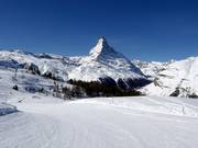Gorgeous view of the Matterhorn from the slopes in Zermatt