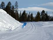 Trail with snow depot