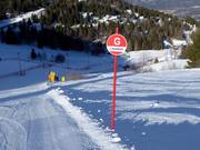 Slope marking in the ski resort of Monte Bondone