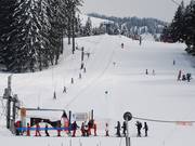 Easy slopes with their own lifts can also be found at higher altitudes, such as here at Mont Lachat.