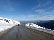 Mountain road up to the Mt. Hutt ski area