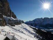 View from Laurins Lounge to the Rosengarten and Latemar