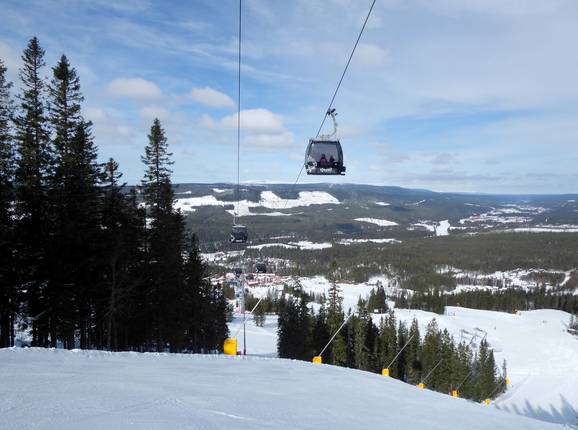 Ski resort of Kläppen with modern gondola lift