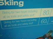 Price list at the entrance