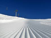 Perfectly groomed slopes in the Belalp ski area