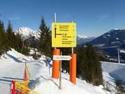 Slope signage in the Schlick 2000 ski area