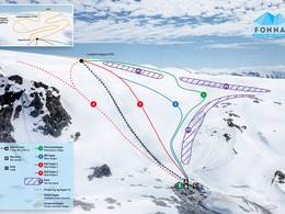 Trail map Fonna Glacier Ski Resort