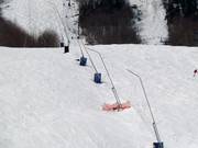 Snowmaking with snow lances on the slopes