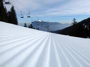 Perfectly groomed slope at the Hexenkesselbahn