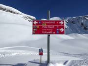 Slope signposting in the ski resort of First
