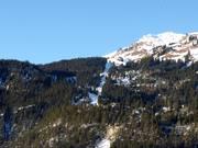 View from the Lech Valley to the Jöchelspitze ski area