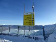 Slope signposting in the ski resort of Monte Bondone