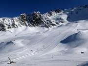 Wide slope at the Nörderjoch 1 drag lift