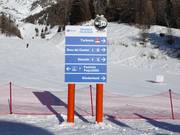 Slope signage in the Pejo ski area