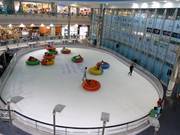 Children love the vehicles on the ice rink