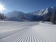 Perfectly groomed slope at Almkopf