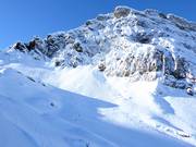 Freeride slopes below the Graustock