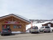 Branch of the ESF Les Saisies at the Carrets parking lot