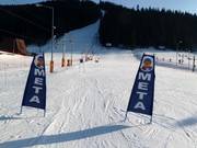 Children's ski race on the easy slope