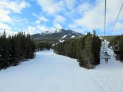 View of the Nakiska ski area from the Bronze Chair in the valley